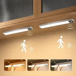 20cm Schrankbeleuchtung Led Mit Bewegungsmelder 2 Stück Kabellos Led Leiste Wiederaufladbar Unterbauleuchte Küche Sensor Licht Für Innen Kleider... - Weiß