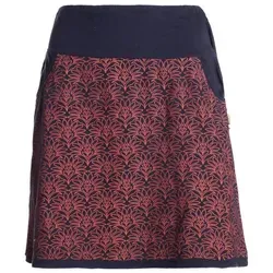 Vishes Minirock Baumwolle Blumen-Muster extra breiter Bund mit Kordel-Zug und Taschen Alternative Bekleidung, Ethno, Hippie, Retro Style orange|schwarz 42