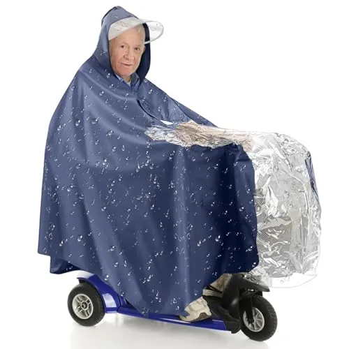 Regenschutz für Mobilitätsroller – Wasserdichter Regenponcho für Elektrofahrzeuge mit Kapuze