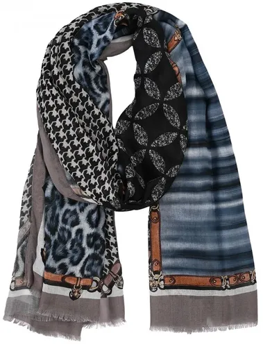 Damen Schal eleganter Longschal Muster ca.90x180cm Viskose Color Flow blau NEU