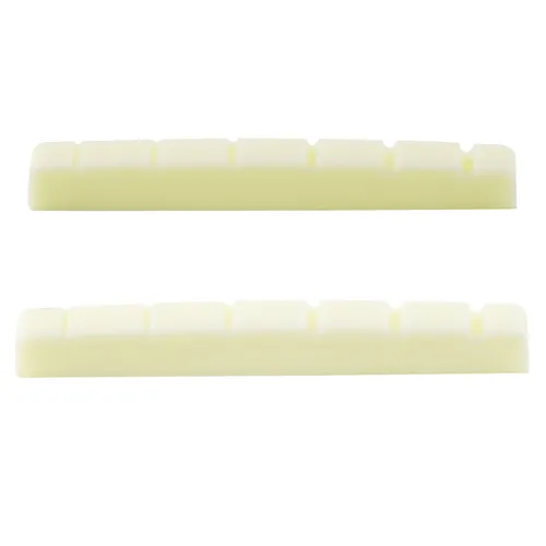 Musiclily Pro 2Pcs Ivory Slotted 42mm Nuts Flat For 6 String Strat Tele Guitar
