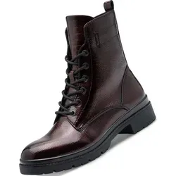 Tamaris Damen Stiefelette Dunkelrot - Wanderschuhe mit elegantem Design, ideal für jeden Look. Die Stiefelette bietet hohen Tragekomfort dank austauschbarem Touch-it Fußbett und bietet durch den innenliegenden Reißverschluss ein einfaches An- und Ausziehen.