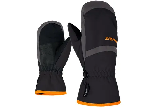 Ziener Kinder LEJANOS AS Ski-Handschuhe | Wasserdicht und Atmungsaktiv, Black/Graphite, 7.5 (XL)