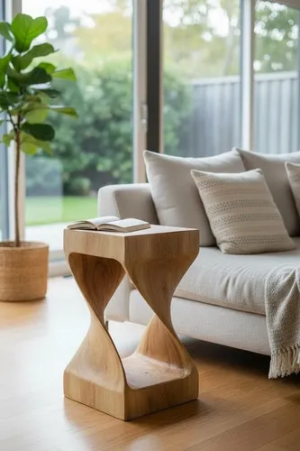 FaHome Gedrehter Holzhocker aus Samanholz von FaHome