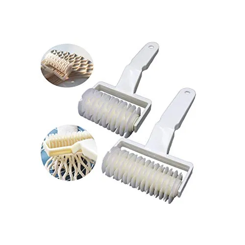 Wenxiaw Gitter Teigroller Gitterroller Teig Gebäck Rollenschneider Torten Werkzeug Gitterteigrolle Küche Kunststoff Bäckerei Werkzeug Plätzchen Pasteten Gebäck, Kunststoff, Gitter, 2 Größen