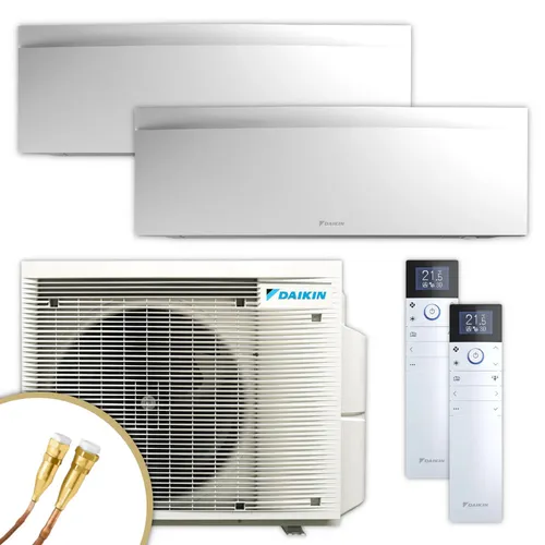 DAIKIN Emura 3 Multisplit Klimaanlage | Mattweiß | 2x 2,5 kW - Die elegante Klimaanlage für bis zu zwei Räume bis ca. 30 m². Mit Quick Connect für eine einfache Installation und intelligenten Sensoren für optimalen Komfort.