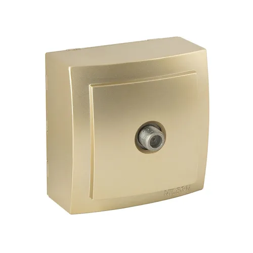 Aufputz SAT Durchgangsdose 4dB Gold Metall Optik Satelliten TV IP20 Themis