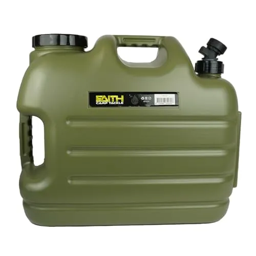 Faith Wasserkanister mit Zapfhahn – 25L Wassertank für Camper und Outdoor - Praktischer 25L Wasserbehälter aus lebensmittelechtem Polyethylen mit Auslaufhahn, ideal für Angler und Camper. Perfekt für alle Outdoor-Aktivitäten.