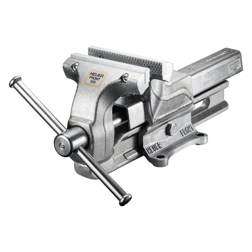 HEUER Schraubstock 120 mm – Verzinkt mit Auswechselbaren Backen - Robuster und verzinkter Schraubstock mit flexibler Spannmöglichkeit. Ideal für Werkstatt und Industrie. Hohe Präzision durch gehärtete Backen für exakten Halt und lange Lebensdauer.