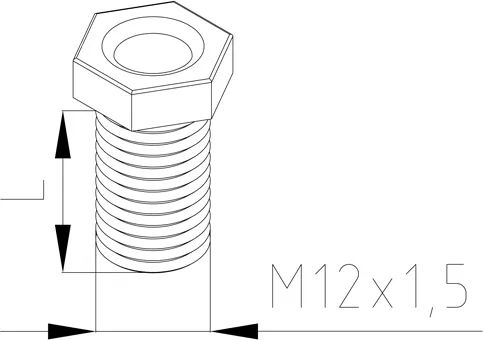Universal-Hohlschraube M12 x 1,5 x 45 mm