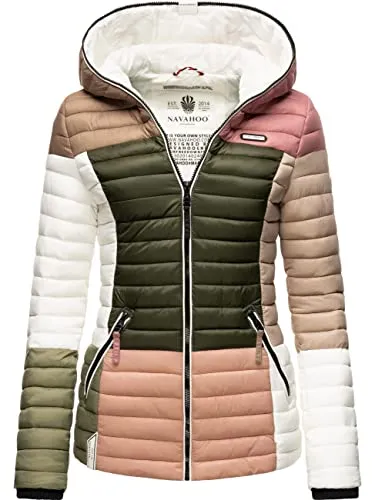 Navahoo Damen Übergangsjacke Colorblocking - Funktionsjacken in trendigem Colourblocking-Design, leicht gefüttert und wasserabweisend, ideal für die Übergangszeit mit hohem Tragekomfort.