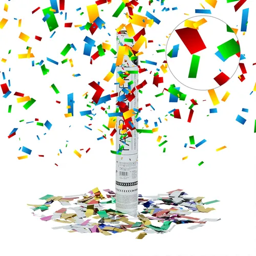 Party-Popper Bunt 40 cm groß Konfettishooter Fasching Partys Konfetti-Kanone