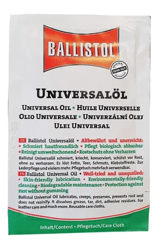 Ballistol Universalöl Tuch, DE/EN/FR/IT/RO/CS Multiöl Allroundöl Kriechöl