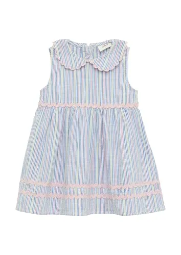 s.Oliver Gestreiftes Kleid in Leinenoptik mit Bubikragen