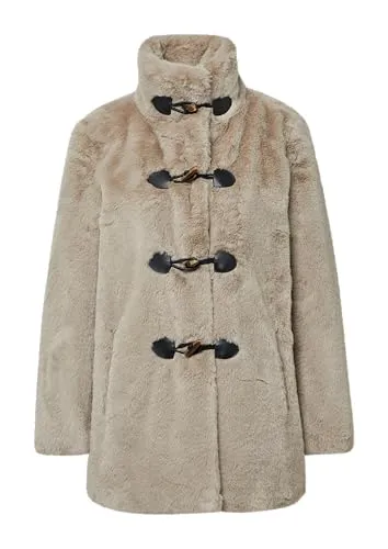 Comma Jacke aus Fake Fur mit Duffle-Verschluss