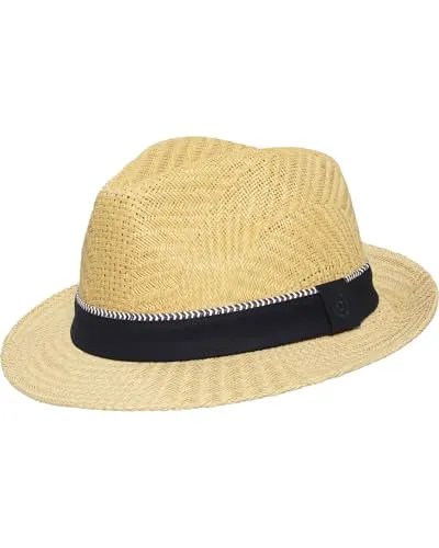 bugatti Herren Fedora Hut aus 100% Papier | leicht und stilvoll | gewebtes Muster - Leichter Herren-Fedora aus hochwertigem Papier mit elegantem gewebten Muster; perfekt für warme Tage und stilvolle Auftritte. Ideal für Ausflüge und Urlaubsreisen – bequem und luftig!