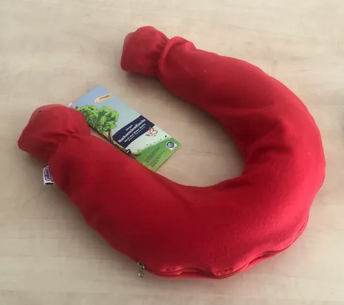 Nacken Wärmflasche mit Fleecebezug in Rot