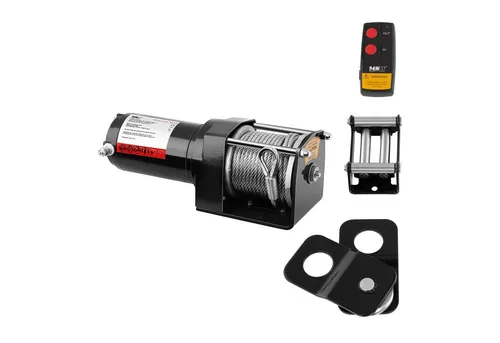 MSW Seilwinde 1590 kg – 12 V Elektrische Motorwinde mit Fernbedienung - Seilwinden für schwere Lasten bis 1590 kg, ideal für Bau- und Landwirtschaftseinsätze, ausgestattet mit praktischer Fernbedienung für mehr Komfort.