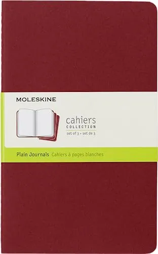 Moleskine Cahier Pocket Plain Red Cover L. 3er Pack