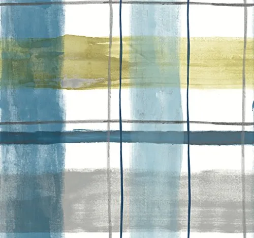 ecosoul Wachstuchtischdecke Rayas Strich Linie Streifen blau gelb grau weiß Meterware abwaschbar Leinen Prägung Breite:140cm Länge:100cm