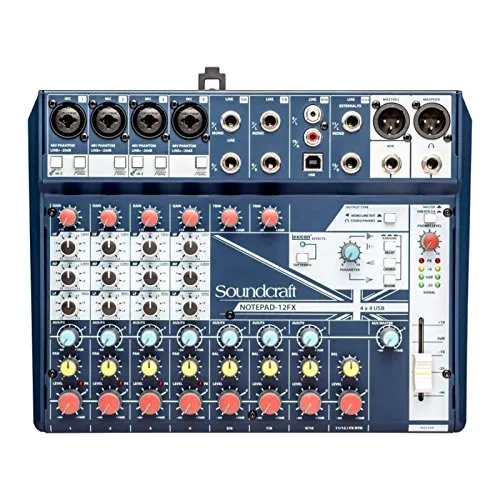 Soundcraft Notepad-12FX B-Stock Mischpult - B-Stock Soundcraft Notepad-12FX, 4-Mono-Kanäle mit hochwertigen Mic/Line Vorverstärkern und Lexikon Effekten, ideal für kreative Musikproduktion und Live-Events.