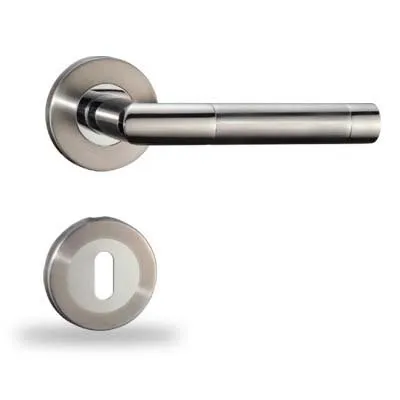 HAC24 Edelstahl Türdrücker Garnitur BB Türgriff Drückergarnitur Türklinke Türbeschlag Zimmertür 2 Rosetten Komplett-Set für eine Tür!