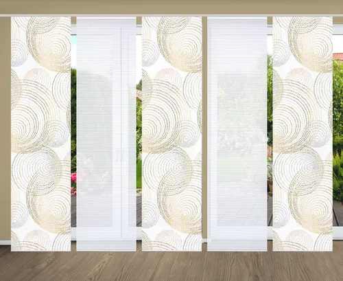 HOME in green Schiebegardine SPIRO, Paneelwagen (5 St) in gold von HOME in green