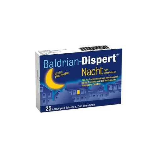 Baldrian Dispert Nacht zum Einschlafen überzogene Tabletten 25 St
