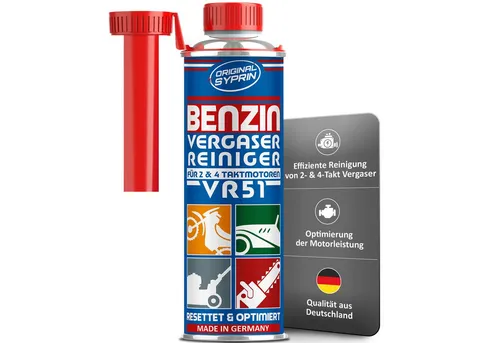 SYPRIN Original Vergaserreiniger VR51 für Benzinmotoren - Effektive Reinigung für Auto und Motorrad - ✅ OPTIMAL FÜR MOTORRÄDER UND RASENMÄHER: Hochkonzentriertes Additiv zur gründlichen Vergaserreinigung und zum Schutz vor Korrosion. Für 2- und 4-Takt-Motoren geeignet, sorgt es für eine reibungslose Leistung und weniger Verbrauch.