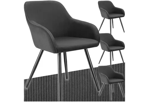 tectake® Esszimmerstuhl Marilyn, gepolstert in Cordoptik - Elegante Stühle für dein Esszimmer im 4er Set, mit ergonomischer Formgebung und robusten Stahlbeinen für höchsten Komfort.