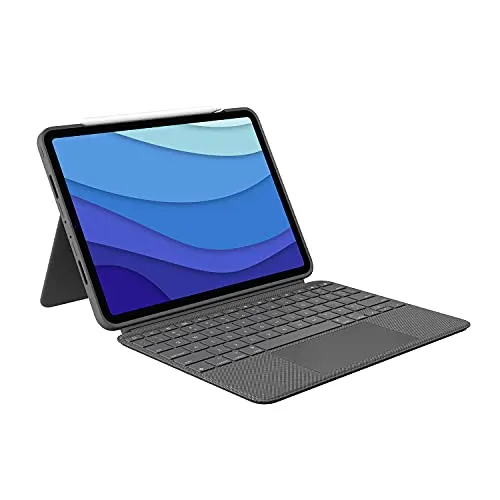 Logitech Combo Touch - Tastatur und Foliohülle mit Trackpad - Tastaturen - Hintergrundleuchtend, ideal für produktives Arbeiten mit Apple iPad Pro, inklusive Apple Smart Connector und praktischer AZERTY-Anordnung.