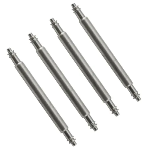Premium Federstegstifte, 20 mm, 1,8 mm Durchmesser, 4 Stück, Edelstahl, Uhren- und Armbandreparatur, Ersatz-Federsteg-Set, ideal für Leder-Silikonkautschuk-Uhrenarmbänder und Armbänder (20 mm)