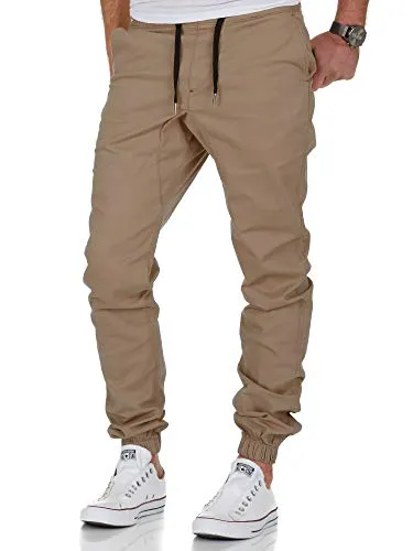 Amaci&Sons Herren Stretch Jogger Chino Jeans Hose Cargo 7002 Beige W33 - Herren-Jeanshosen aus hochwertigem Stretchmaterial für optimalen Tragekomfort, perfekt für lässige Outfits und Freizeitaktivitäten.