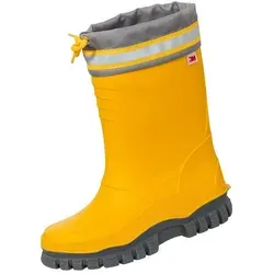 Bockstiegel Kinder Gummistiefel Arktis in Gelb, Größe 32-33 - Gummistiefel mit warmem Teddy-Futter und rutschfester Sohle, ideal für winterliche Abenteuer im Freien.