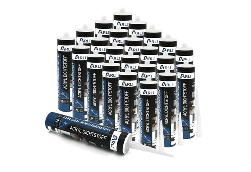 ARLI Acryl Dichtstoff 300ml - 24x Kartuschen - Fugenabdichtungen, vielseitiger und überstreichbarer Acryl-Dichtstoff für nahtlose Reparaturen in Innenräumen, ideal für Fenster, Türen und Risse in Putz.