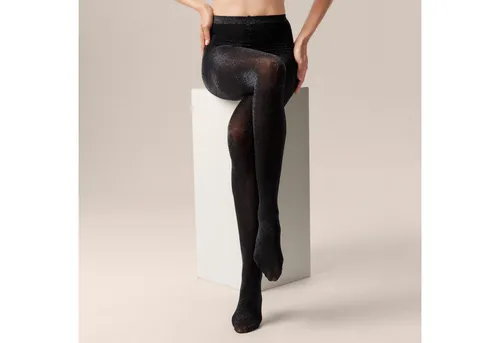 KUNERT Damen Strumpfhose SPARKLING CELEBRATION Fashion Black 40-42 - Strumpfhosen für Damen mit festlichem Glanz in Glitzeroptik, semi-blickdicht und mit gemusterter Fußspitze für einen eleganten Auftritt.