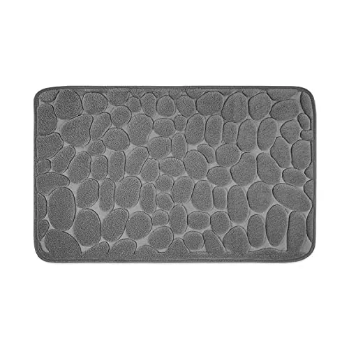 WohnDirect Memoryschaum Badematte, Grau, 50x80 cm - Badteppiche aus Oeko-Tex® zertifiziertem Material, rutschfest und waschmaschinengeeignet für warme Füße nach dem Duschen.