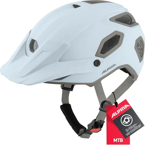 Alpina COMOX - Widerstandsfähiger, Stoßabsorbierender & Anpassbarer Enduro Fahrradhelm Mit kurzem Schild Für Erwachsene, Dove Blue-Grey matt, 52-57 cm