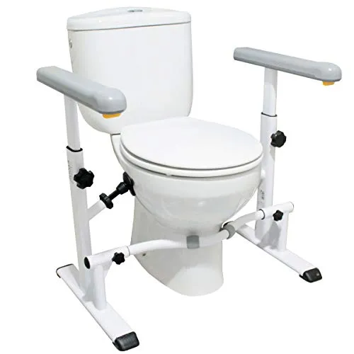 KMINA Aufstehhilfe Toilette Höhenverstellbar - Sicherheitsgestelle für Toiletten, robust und ohne Bohren, bietet zusätzlichen Halt und Stabilität für Senioren und Menschen mit Mobilitätsproblemen.