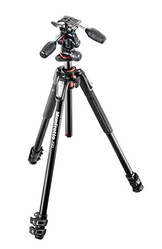Manfrotto MK190XPRO3-3W Aluminium Stativ - Stativ mit 3 Segmenten, schnellem Wechsel zwischen vertikaler und horizontaler Ausrichtung für präzise Aufnahmen, ideal für Fotografen auf der Suche nach Stabilität und Flexibilität.