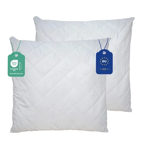 livessa Kopfkissen/Kissen 50x50 (2er Set) - Schlafkissen, Bettkissen, Pillow, waschbar, Ultra weich, atmungsaktiv, Hypoallergen, Obermaterial: Mikrofasergewebe, Innenmaterial: Hohlfaser…
