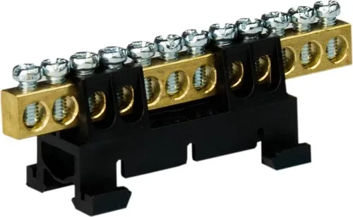 Verteilerklemme 12-polig auf TH Schiene schwarz 8108