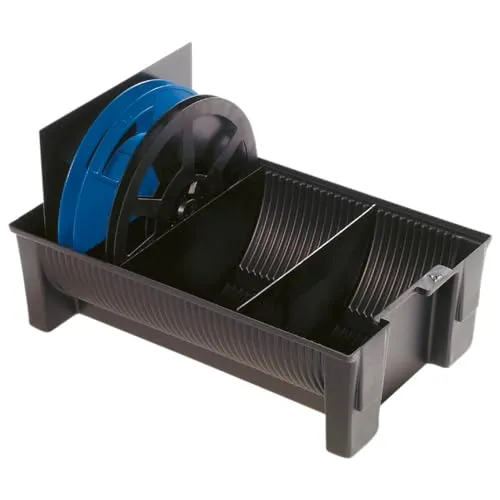 WETEC SMD-Spulenständer ESD - Spulenhalter für effiziente Lagerung - Glasschneider: leer stapelbar, mit ESD-Warnsymbol und umweltfreundlicher Prägung für sicheres Arbeiten in sensibler Elektronik.