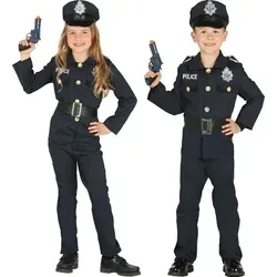 FIESTAS GUIRCA Polizei Kostüm Kinder 5-6 Jahre - Dunkelblaues Polizei Outfit mit Mütze, ideal für Karneval und Kostümpartys