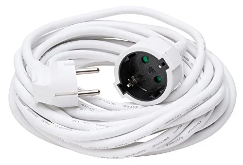 KOPP 143401014 Verlängerung 10m - Schutzkontakt-Stecker und -Kupplung, ideal für die flexible Stromversorgung in jedem Raum, Farbe: Weiß