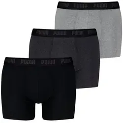 PUMA Herren Boxershorts 3-er Pack | Komfortable Unterhosen in Schwarz/Grau - Unterwäsche für Herren, 3er Pack Boxershorts in stylischem Schwarz/Grau, bietet optimalen Tragekomfort und perfekte Passform.