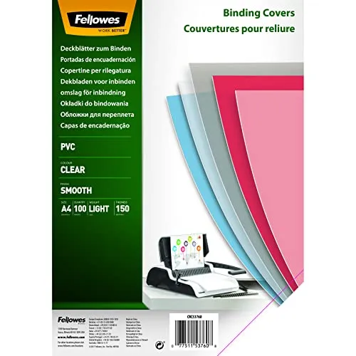 Fellowes PVC Deckblatt für Plastikbindung und Drahtbindung von Fellowes