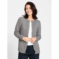 Witt Strickjacke Strickjacke Langarm Zopfmuster grau 42