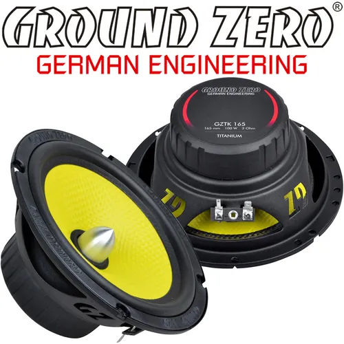 Ground Zero GZTK165 Kickbass Lautsprecher - Car-HiFi-Lautsprecher mit 16,5 cm Woofer und 80 W RMS Leistung für kraftvollen Sound und beeindruckende Basswiedergabe.