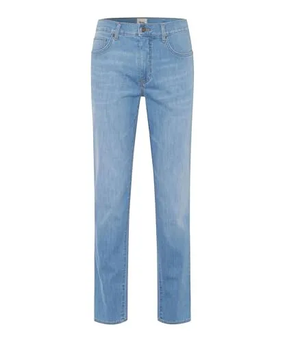 BRAX Feel Good Style Cadiz Bright SEA Water Used 35/32 - Wanderhosen: Moderne Five-Pocket-Jeans im Straight Fit aus hochwertigem Baumwollmix, ultraleicht und ideal für sommerliche Abenteuer.